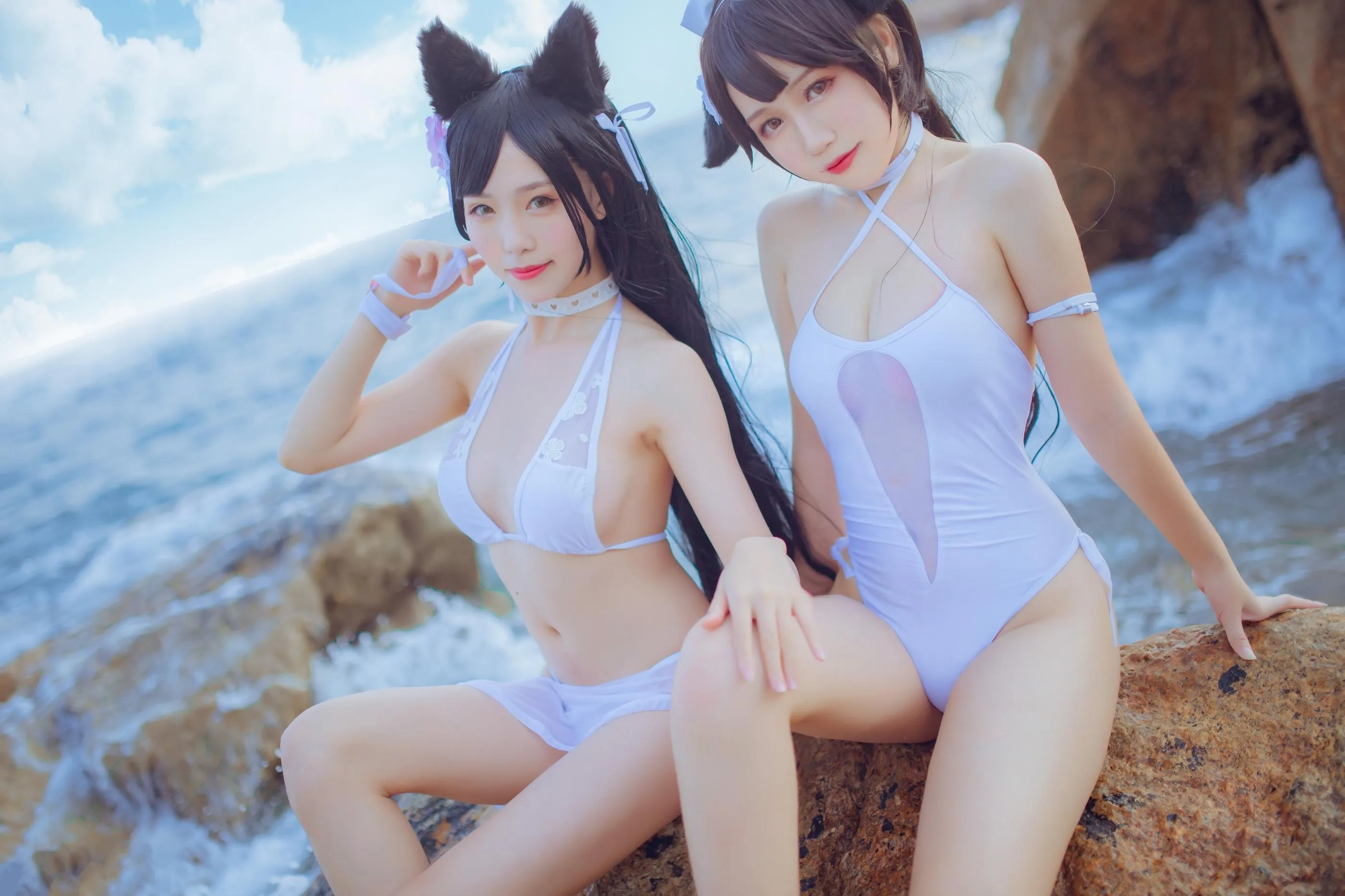 抖娘-利世 – NO.18 獒犬海边泳装 [41P]插图1